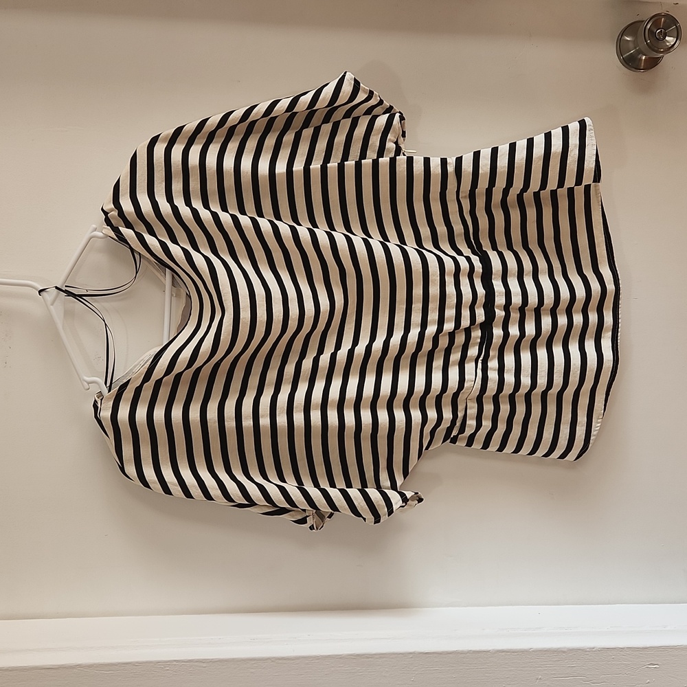 H&M striped peplum blouse